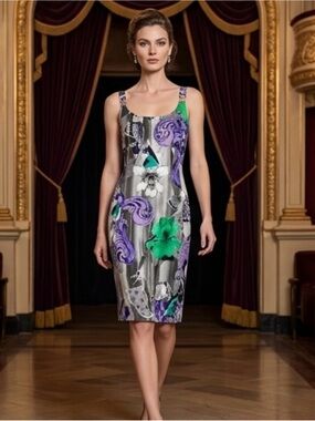 New Gianni Versace Collection dress  Abito Donna Tessuto With Medusa